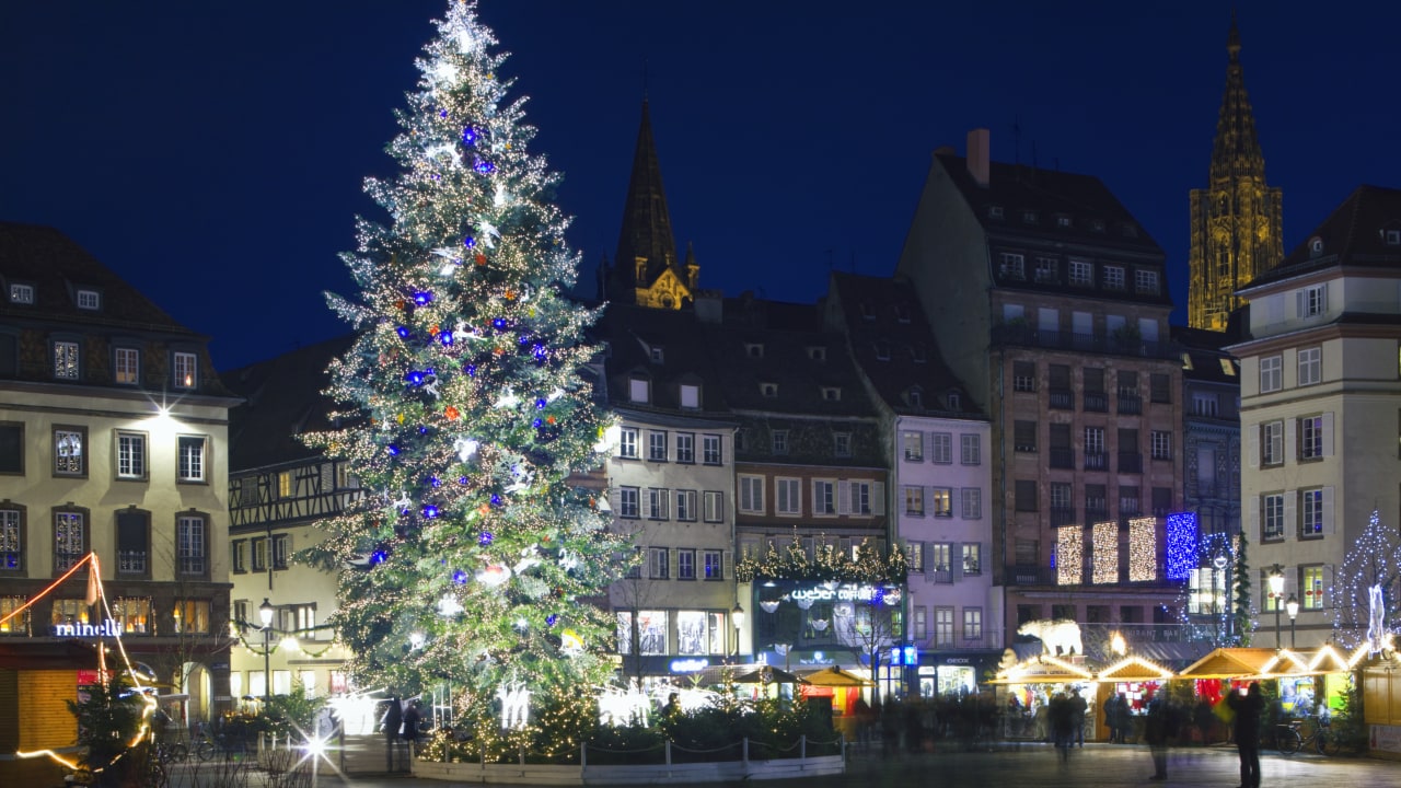 Christmas market in Place Kleber, Paris